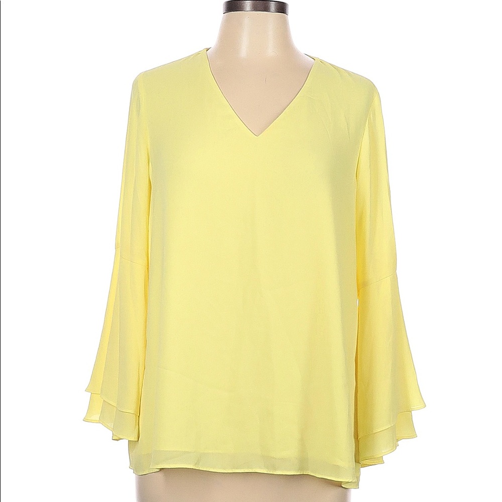 ALFANI Yellow Bell Sleeve Top